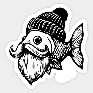 Hipster Fish Sticker